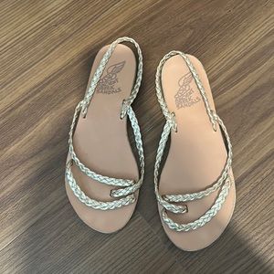 Gold Braided Ancient Greek Sandals 39